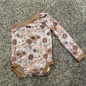Floral Brown and Tan Kids One Piece 18-24 months